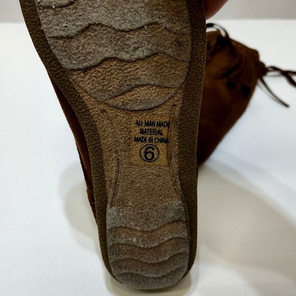 Charlotte Russe Knee High Fringe Boots Size 6 Faux Suede Zipper Lace-Up Detail - Picture 7 of 8